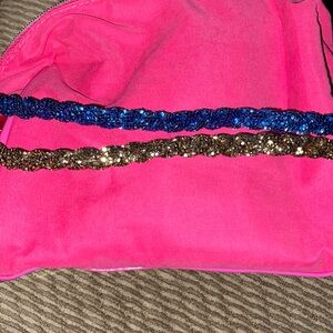 Blue and gold round sparkle headbands